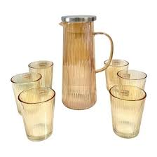 DELI GLASS VERTICAL WATER SET 7PCS