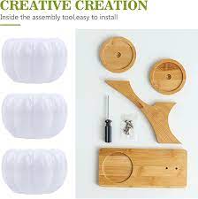 SET OF 4 POTS WIHTH BAMBOO  TRAY