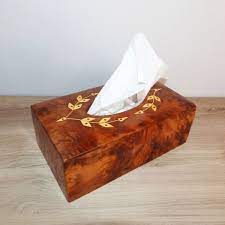 BOITE  MOUCHOIRS EN BOIS THUYA