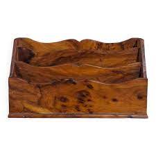 CLASSEUR BUREAU EN LOUPE  DE THUYE BOIS